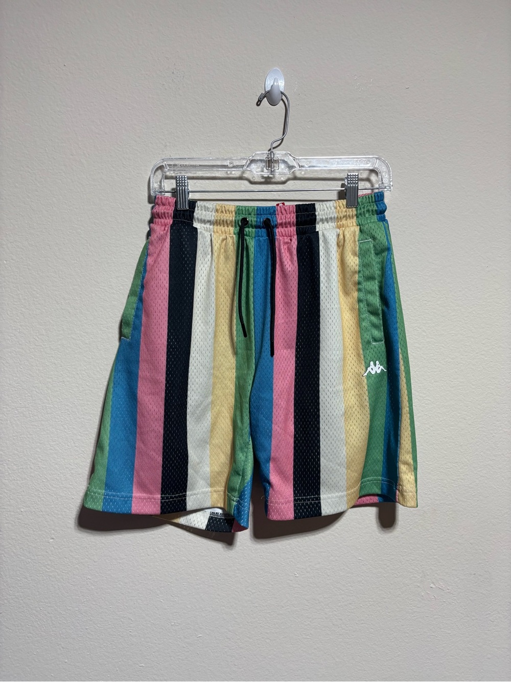 Kappa Rainbow Vertical Stripe Mesh Shorts